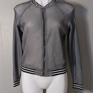 Juicy Couture Open Knit Mesh Bomber Jacket